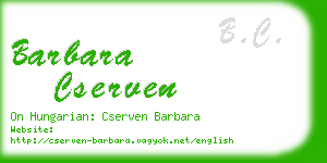 barbara cserven business card